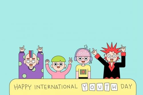 Happy International Youth Day background vector