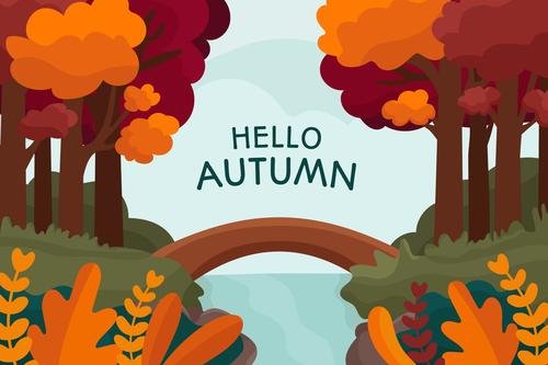 Happy autumn background vector
