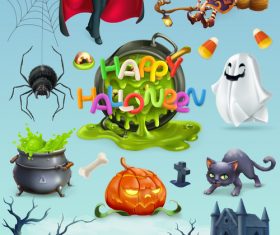 Happy halloween element illustrations vector