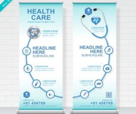 Health care roll up design vector