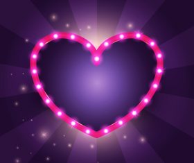 Heart neon backgrounds vector