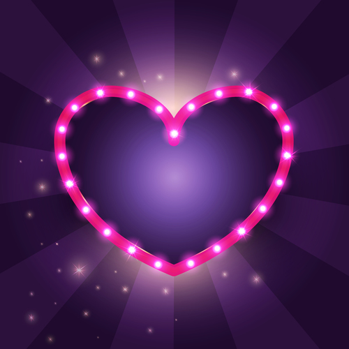 Heart neon backgrounds vector