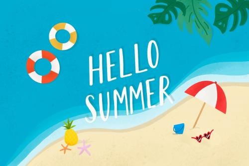 Hello summer on the beach vector