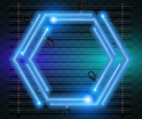 Hexagon neon backgrounds vector