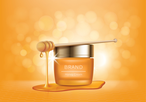 Honey cream cosmetics vector