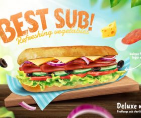 Hot dog poster vector illustration