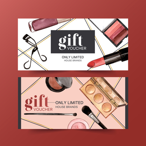 House brands cosmetic banner vector