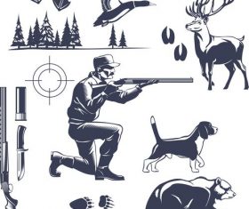 Hunting illustrations vector