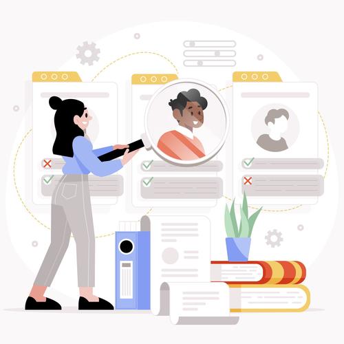 Illustration employee selection vector