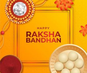 Indian raksha bandhan greeting card vector