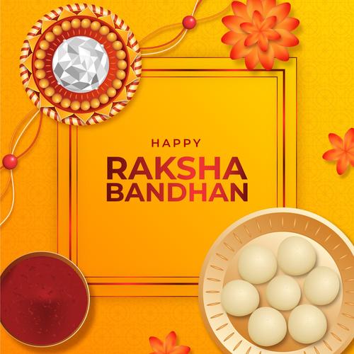 Indian raksha bandhan greeting card vector