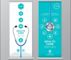 Information Health care roll up design vector