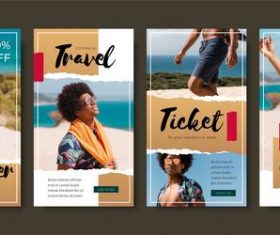 Instagram post cover template vector