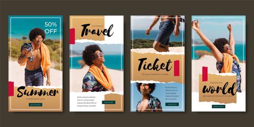 Instagram post cover template vector