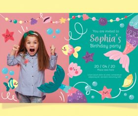 Invitation card birthday party vector
