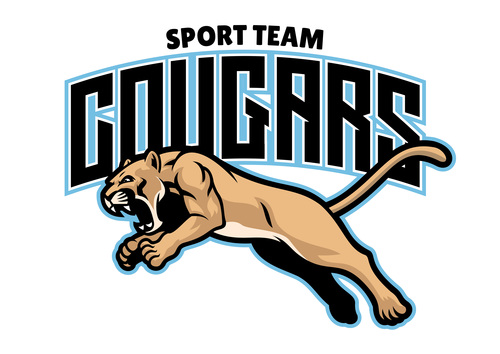 Jumping cougar lion sport and esport logo vector