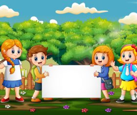 Kids cartoon background vector