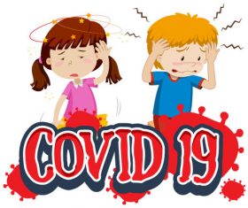 Kids corona virus alert vector