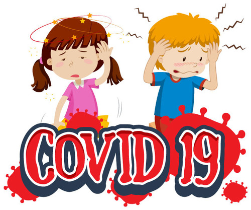 Kids corona virus alert vector