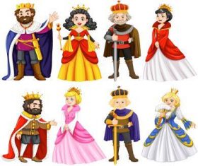 King and queen cartoon characters vector