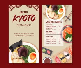 Kioto restaurant menu vector
