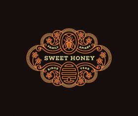 Label honey vector
