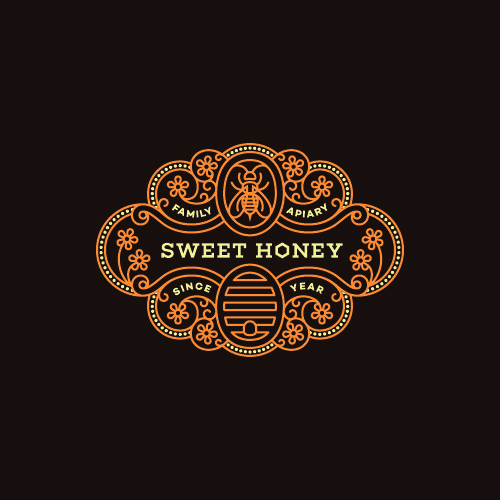 Label honey vector