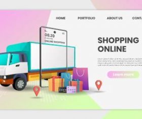 Landing page template vector