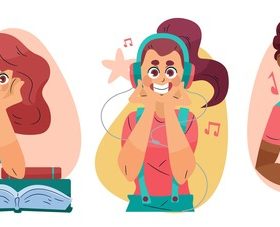 Learn and listen to music vector