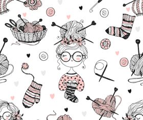 Learn to knit cartoon vector