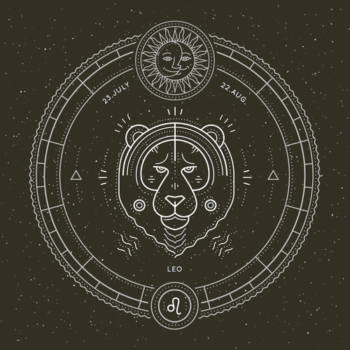Leo symbol and emblem illustration vector