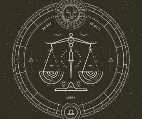 Libra symbol and emblem illustration vector