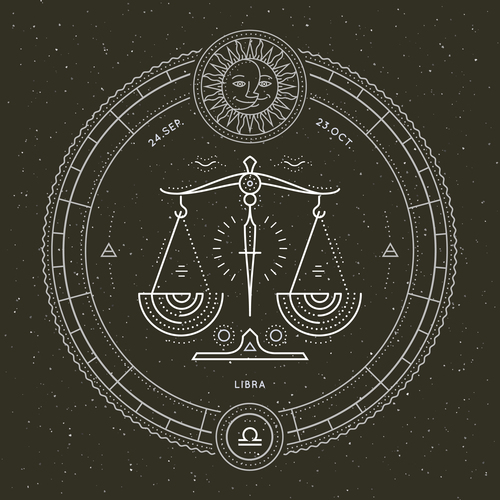 Libra symbol and emblem illustration vector