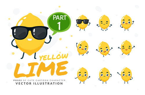 Lime cartoon character vector