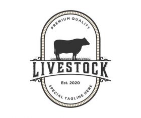 Livestock logos vector
