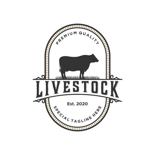 Livestock logos vector