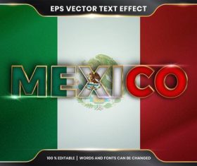 MEXICO country name editable font effect text vector