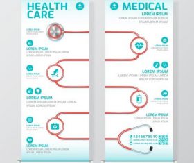 Medical information roll up design vector