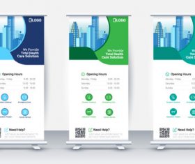 Medical insurance poster roll up vector