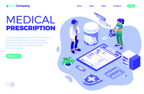 Medical prescription banners vector illustration