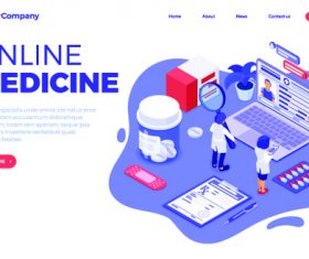 Medicine online banners vector illustration