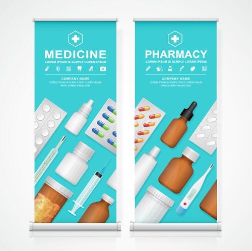 Medicine roll up design vector