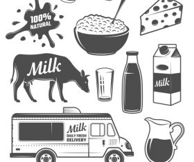 Milk product illustration vector