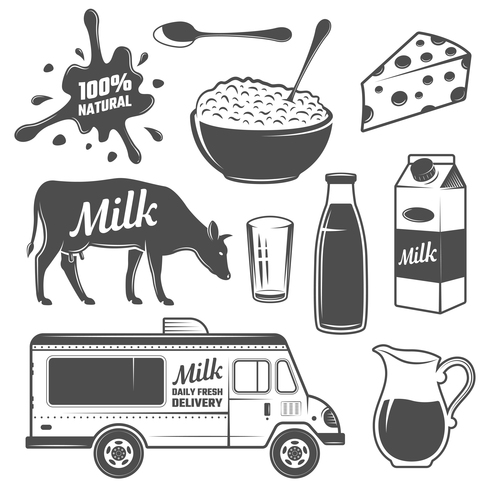 Milk product illustration vector