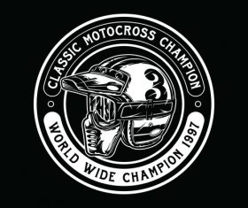 Motocross Badge Logo Vector