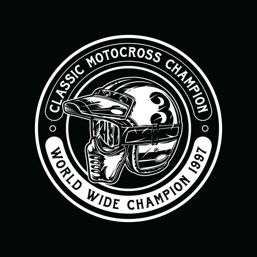 Motocross Badge Logo Vector