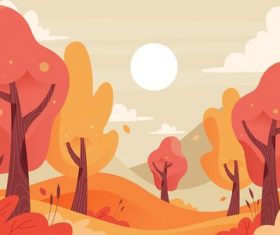 Mountain autumn background vector