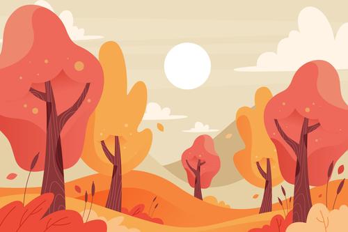 Mountain autumn background vector