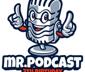 Mr Podcast logo vector