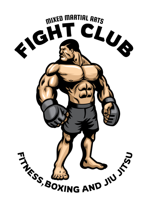 Muscle fighter MMA fight club logo vector free download